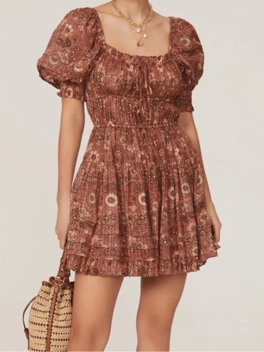 Ulla Johnson Juniper Puff Sleeve Mini Dress In Rosebud Crimson Size 4 $375 Msrp